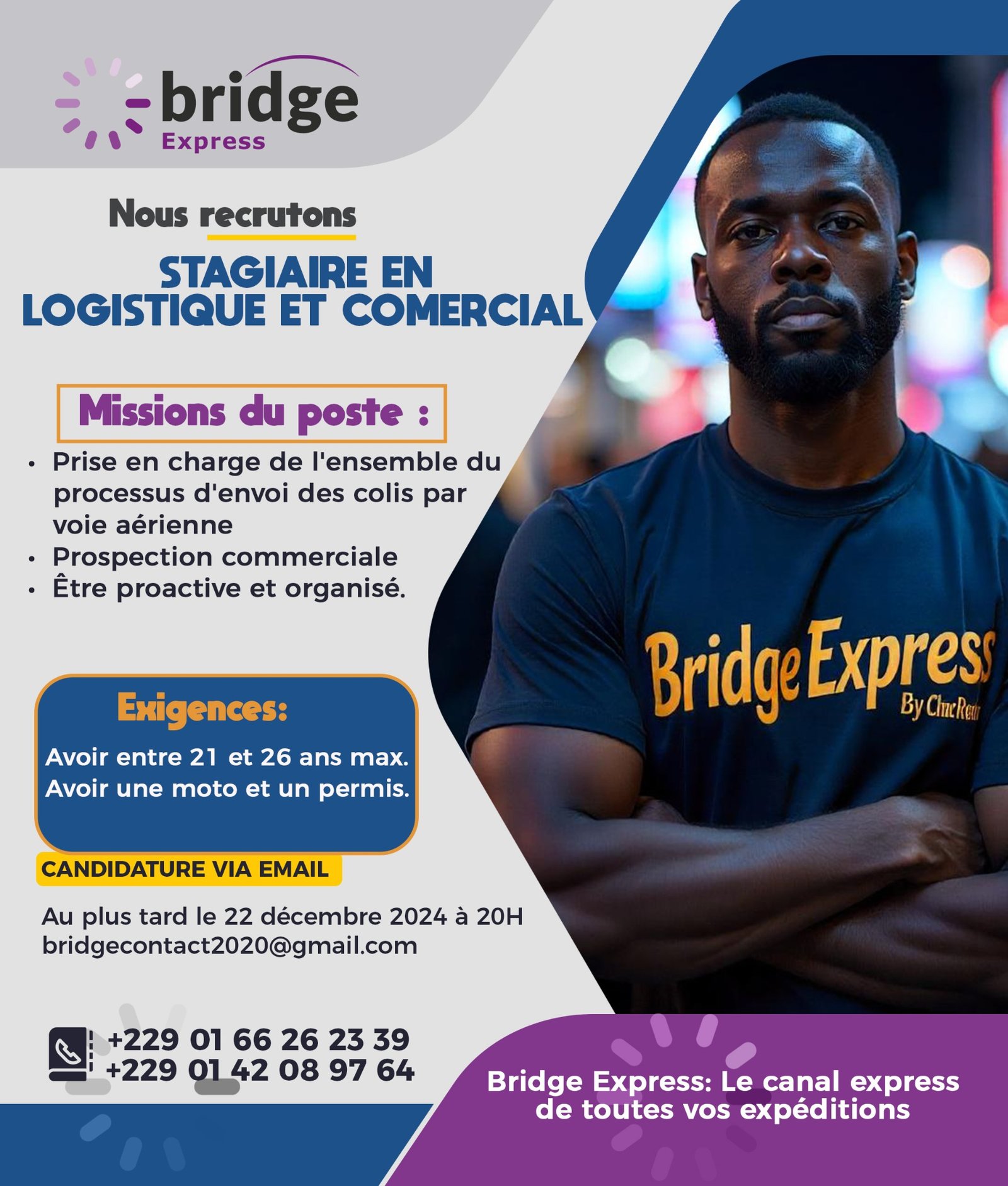 Conception d’affiche publicitaire – Recrutement Bridge Express